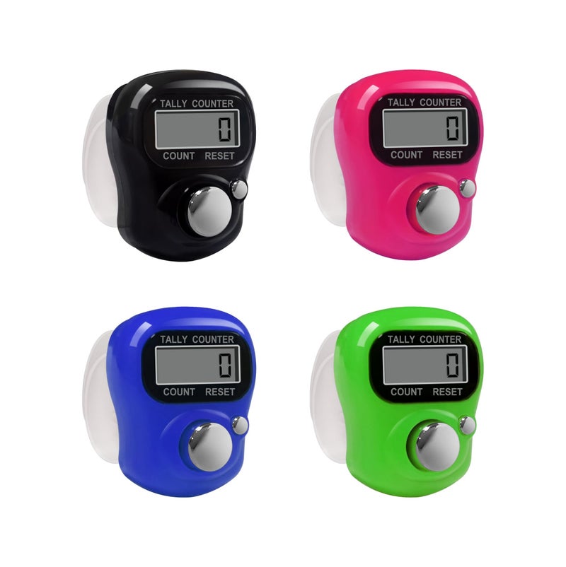 FIOTOK Electronic Finger Counter,4-Pack Case Resettable 5 Digit LCD Electronic Digital Display Finger Hand Tally Counter Counting for Golf,Goods Counting,Lap & Knitting - Image 1